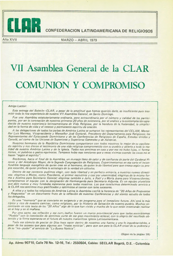 Boletín CLAR No 3 y 4 de 1979