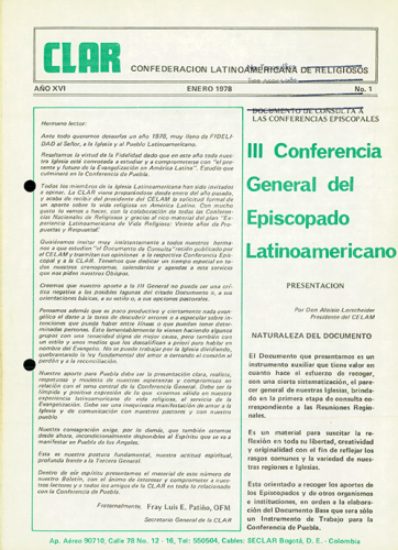 Boletín CLAR No 1 de 1978