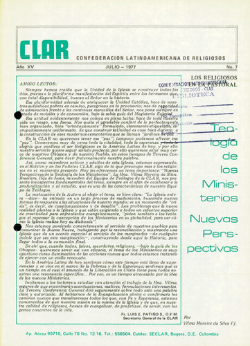 Boletín CLAR No 7 de 1977