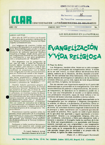 Boletín CLAR No 1 de 1977