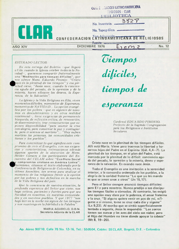 Boletín CLAR No 12 de 1976