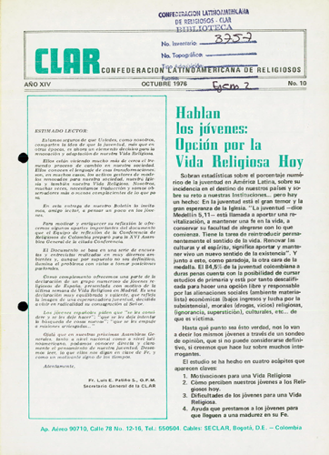 Boletín CLAR No 10 de 1976 