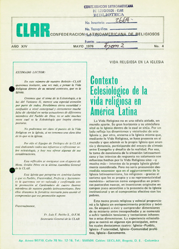 Boletín CLAR No 4 de 1976