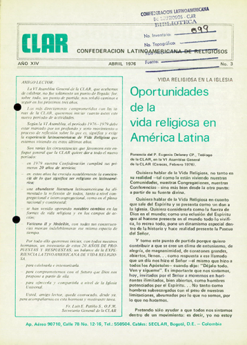 Boletín CLAR No 3 de 1976