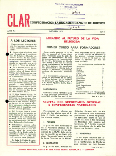 Boletín CLAR No 8 de 1973