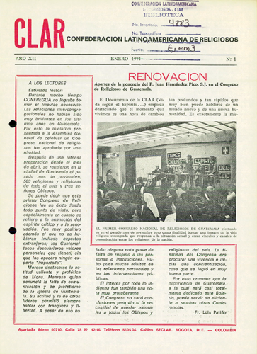 Boletín CLAR No 1 de 1974