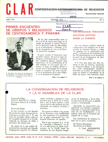 Boletín CLAR No 3 de 1970