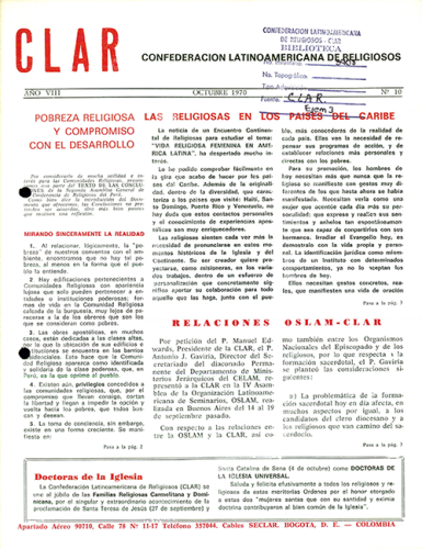 Boletín CLAR No 10 de 1970