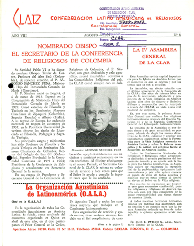 Boletín CLAR No 8 de 1969