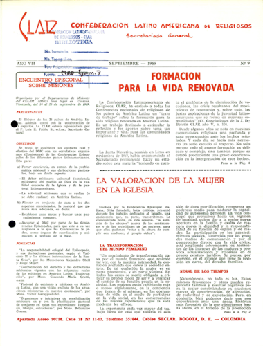 Boletín CLAR No 9 de 1969