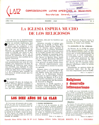 Boletín CLAR No 3 de 1969
