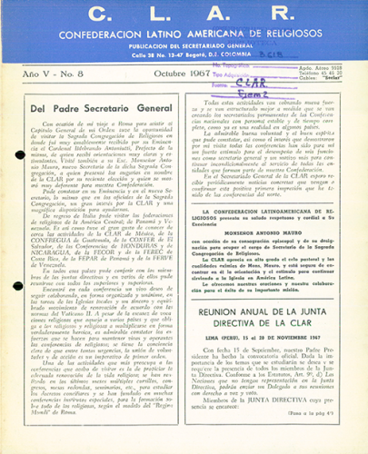 Boletín CLAR No 8 de 1967