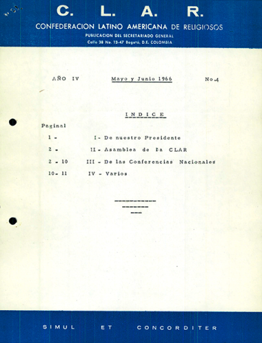 Boletín CLAR No 4 de 1966