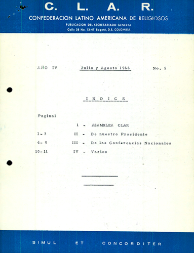 Boletín CLAR No 5 de 1966