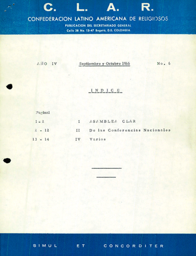 Boletín CLAR No 6 de 1966